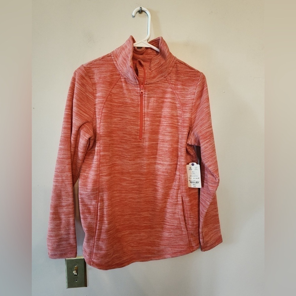 St Johns Bay Active Fleece Top 1/4 Zip Size small blossom